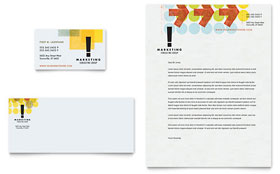 Marketing Consultant Business Card & Letterhead Template Design