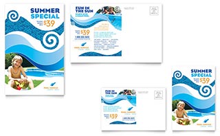 Swimming Pool Cleaning Service Postcard Template