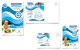 Swimming Pool Cleaning Service Postcard Design Template