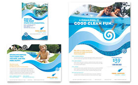 Swimming Pool Cleaning Service Flyer & Ad Template Design