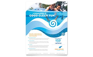 Swimming Pool Cleaning Service Flyer Template