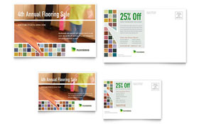 Carpet & Hardwood Flooring Postcard Template Design