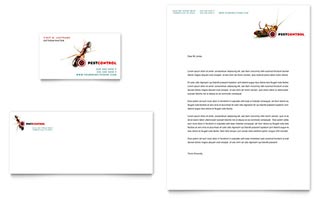 Pest Control Services Business Card & Letterhead Template