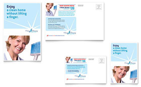 House Cleaning & Housekeeping Postcard Template Design