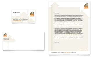 Home Building Carpentry Business Card & Letterhead Template