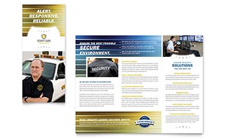 Security Guard Tri Fold Brochure Template