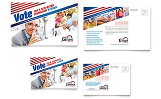 Political Campaign Postcard Template