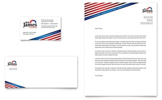 Political Campaign Business Card & Letterhead Template