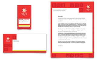 Fire Safety Business Card & Letterhead Template