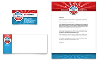 Political Candidate Business Card & Letterhead Template