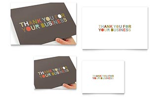 Thank You for Your Business Note Card Template