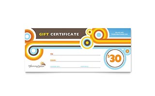 Tanning Salon Gift Certificate Template