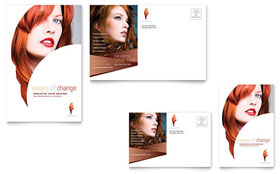 Hair Stylist & Salon Postcard Template Design