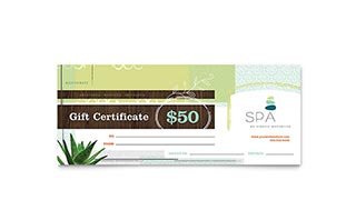 Day Spa Gift Certificate Template