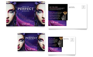 Makeup Artist Postcard Template