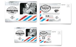 Barbershop Postcard Template