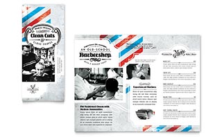 Barbershop Tri Fold Brochure Template