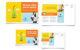 Weight Loss Clinic Postcard Template Design