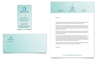 Nail Technician Business Card & Letterhead Template