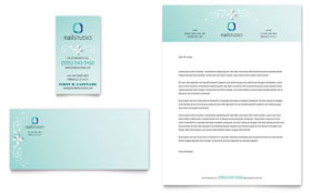 Nail Technician Business Card & Letterhead Template Design