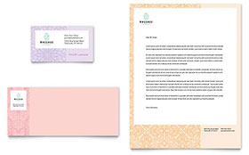 Massage Business Card & Letterhead Template Design