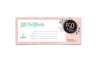 Massage Gift Certificate Template