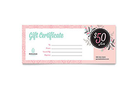 Massage Gift Certificate Template Design