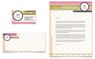 Hairstylist Business Card & Letterhead Template