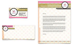 Hairstylist Business Card & Letterhead Template Design