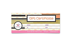 Hairstylist Gift Certificate Template Design