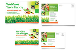 Lawn Maintenance Postcard Template Design