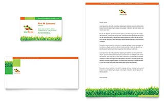 Lawn Maintenance Business Card & Letterhead Template