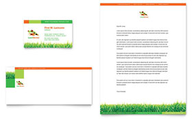 Lawn Maintenance Business Card & Letterhead Template Design