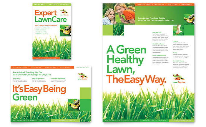 Lawn Maintenance Flyer & Ad Template Design - InDesign, Illustrator, Word, Publisher, Pages, QuarkXPress, CorelDraw