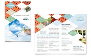 Window Cleaning & Pressure Washing Brochure Template