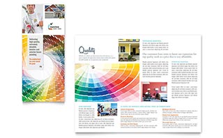 House Painting Contractor Tri Fold Brochure Template