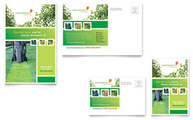 Lawn Mowing Service Postcard Template Design