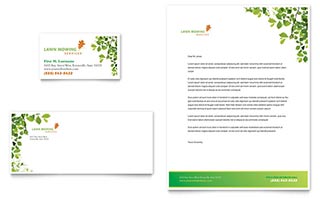 Lawn Mowing Service Business Card & Letterhead Template