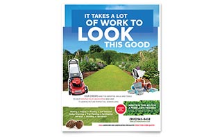 Landscaping & Lawn Mowing Flyer Template