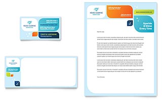 Cleaning Services Business Card & Letterhead Template