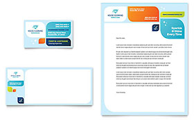 Cleaning Services Business Card & Letterhead Template Design