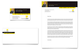 Insurance Agent Business Card & Letterhead Template Design