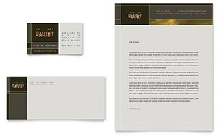 Art Gallery & Artist Business Card & Letterhead Template