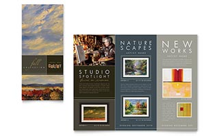 Art Gallery & Artist Tri Fold Brochure Template