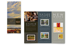 Art Gallery & Artist Tri Fold Brochure Template Design