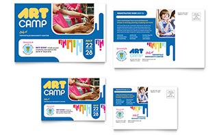 Kids Art Camp Postcard Template