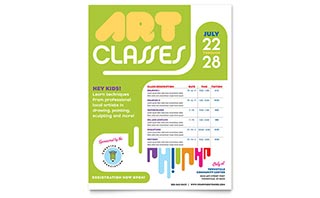 Kids Art Camp Class Flyer Template