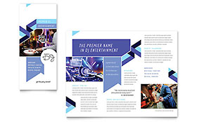 DJ Music Event Pamphlet Template - InDesign, Illustrator, Word, Publisher, Pages