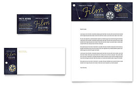 Film Festival Business Card & Letterhead Template Design