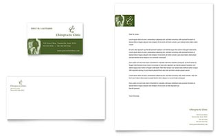 Chiropractor Business Card & Letterhead Template